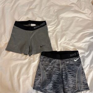 Nike Pro Black and Gray Shorts Duo